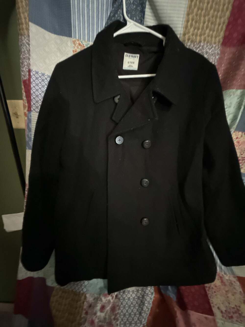 Old Navy Men's Black Wool Blend Peacoat Jacket Size XL